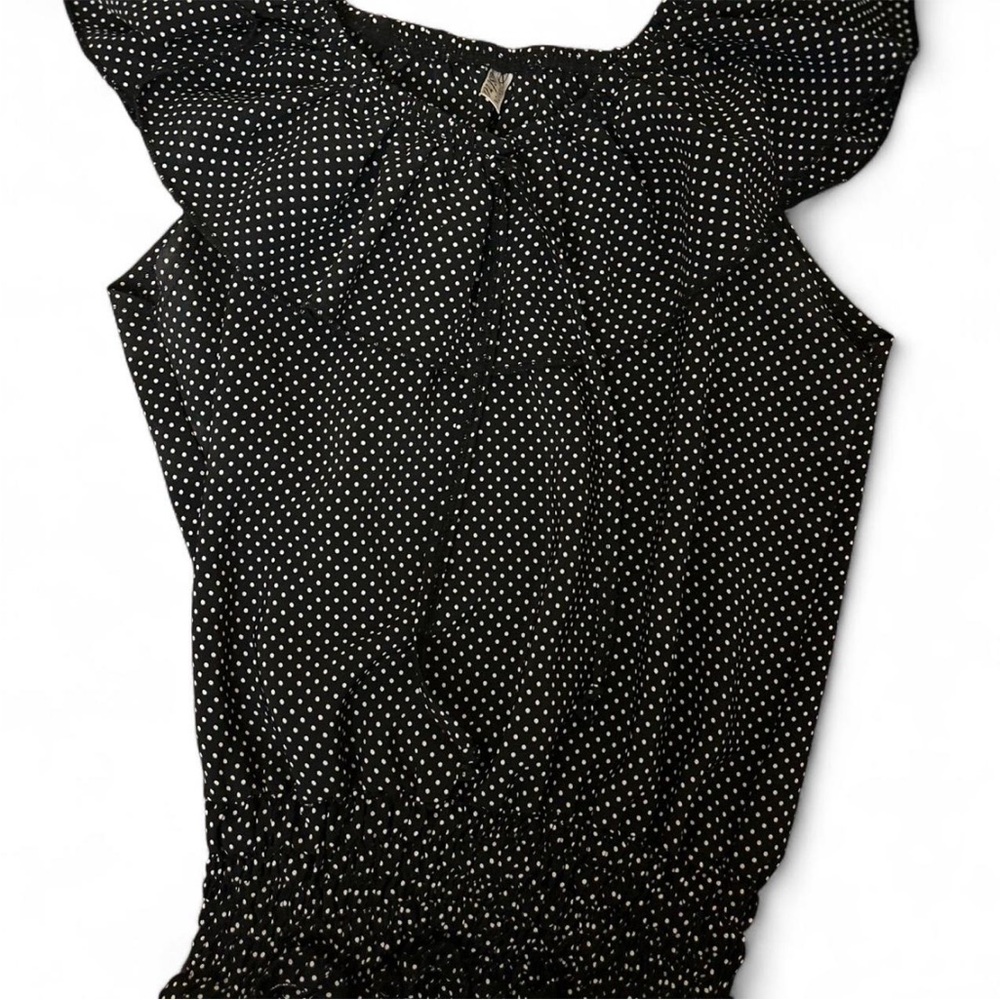 Fashion Castle Black and White Polka Dot Blouse